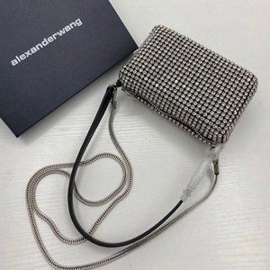 Alexander Wang heiress pouch rhinestone mesh women handbag sparkle top handle
